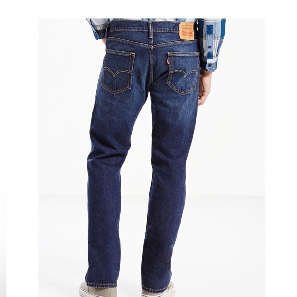 Levis 505 Jeans Mens 34 x 29- Dark Wash Regular Fit Straight Leg Denim Pants